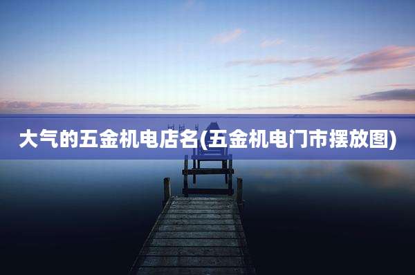 大气的五金机电店名(五金机电门市摆放图)