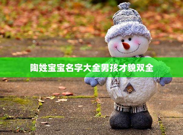 陶姓宝宝名字大全男孩才貌双全