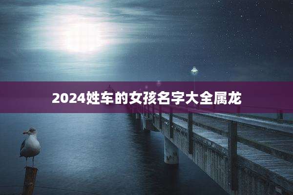 2024姓车的女孩名字大全属龙
