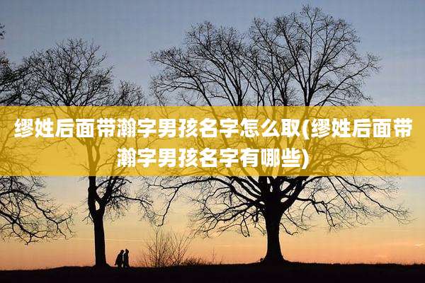 缪姓后面带瀚字男孩名字怎么取(缪姓后面带瀚字男孩名字有哪些)
