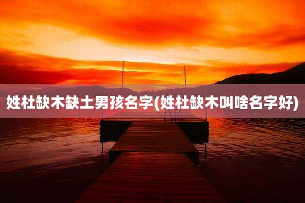 姓杜缺木缺土男孩名字(姓杜缺木叫啥名字好)