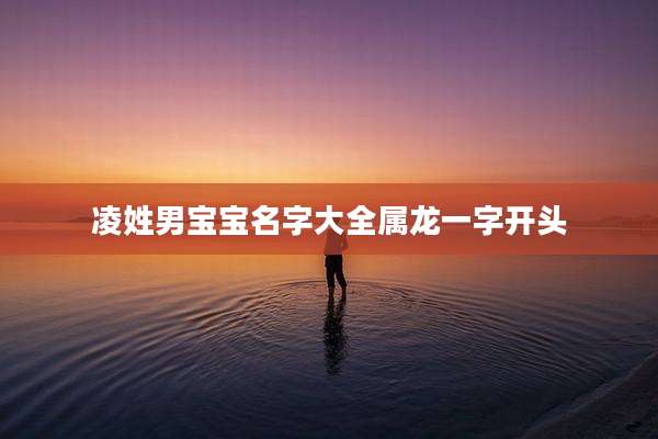 凌姓男宝宝名字大全属龙一字开头