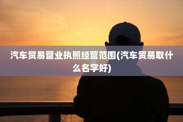 汽车贸易营业执照经营范围(汽车贸易取什么名字好)