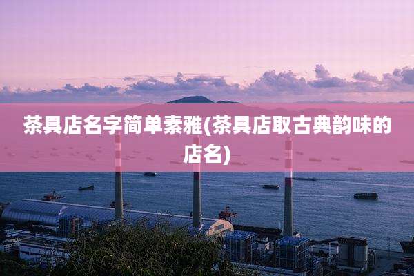 茶具店名字简单素雅(茶具店取古典韵味的店名)