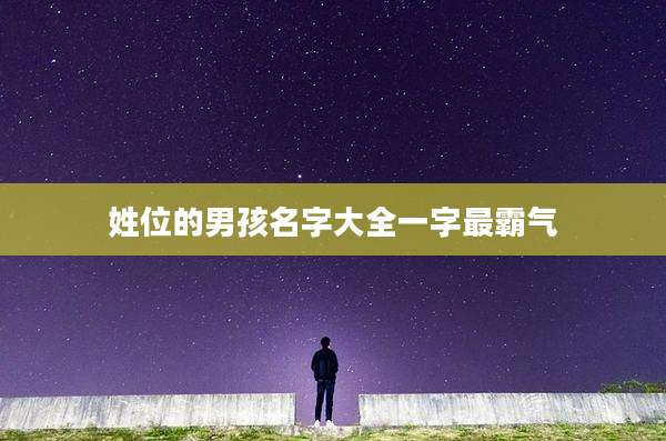 姓位的男孩名字大全一字最霸气