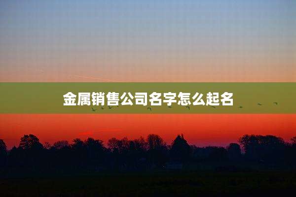 金属销售公司名字怎么起名