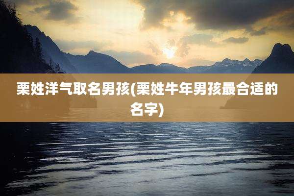 栗姓洋气取名男孩(栗姓牛年男孩最合适的名字)