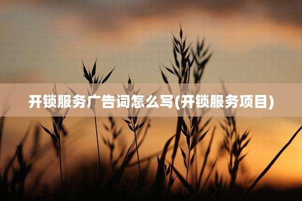 开锁服务广告词怎么写(开锁服务项目)