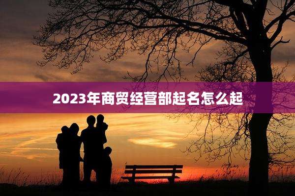 2023年商贸经营部起名怎么起