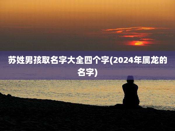 苏姓男孩取名字大全四个字(2024年属龙的名字)