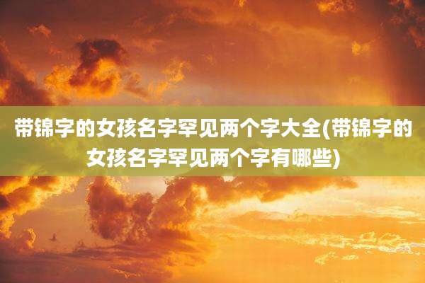 带锦字的女孩名字罕见两个字大全(带锦字的女孩名字罕见两个字有哪些)