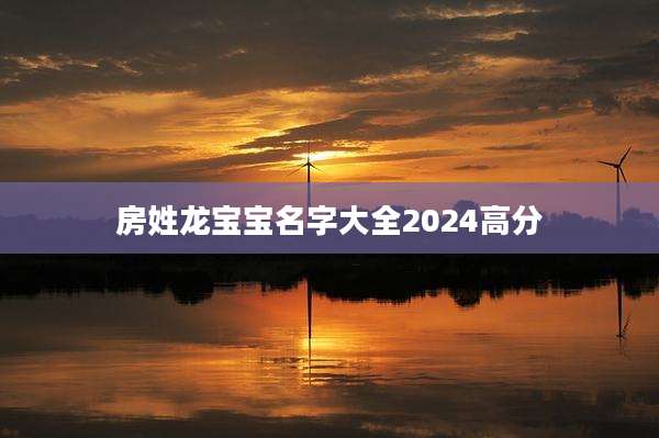 房姓龙宝宝名字大全2024高分