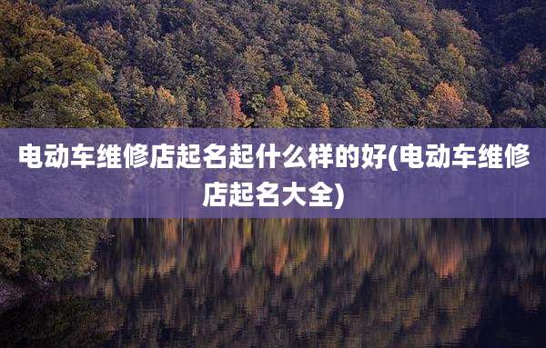 电动车维修店起名起什么样的好(电动车维修店起名大全)