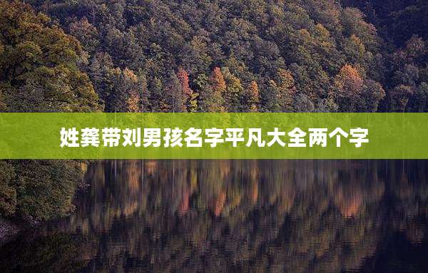姓龚带刘男孩名字平凡大全两个字