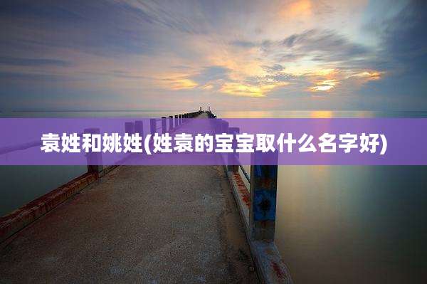 袁姓和姚姓(姓袁的宝宝取什么名字好)