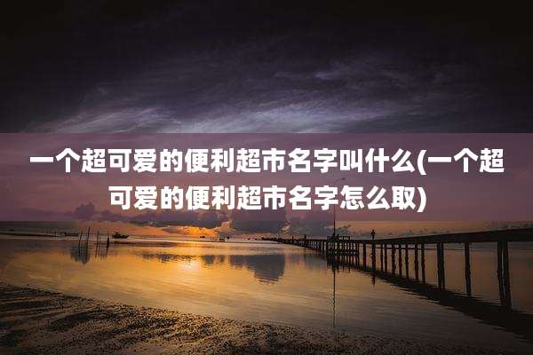 一个超可爱的便利超市名字叫什么(一个超可爱的便利超市名字怎么取)