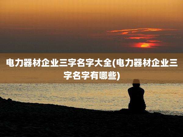 电力器材企业三字名字大全(电力器材企业三字名字有哪些)