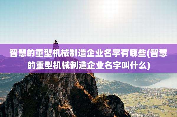 智慧的重型机械制造企业名字有哪些(智慧的重型机械制造企业名字叫什么)