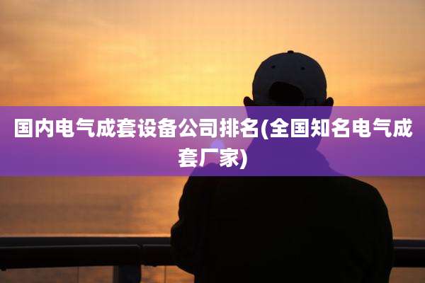 国内电气成套设备公司排名(全国知名电气成套厂家)