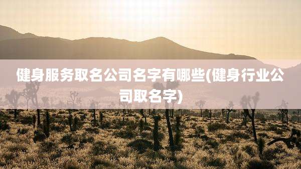 健身服务取名公司名字有哪些(健身行业公司取名字)