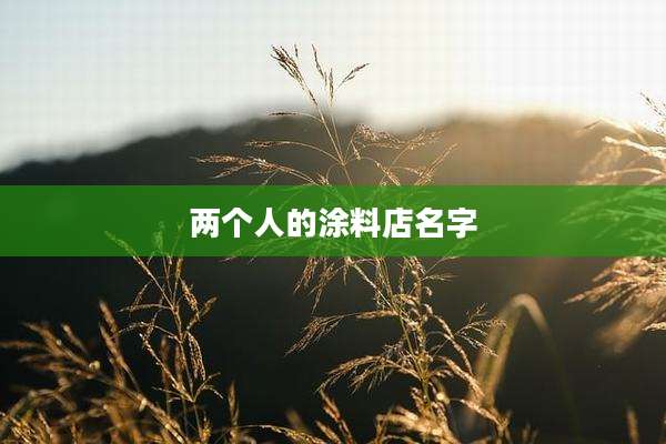 两个人的涂料店名字
