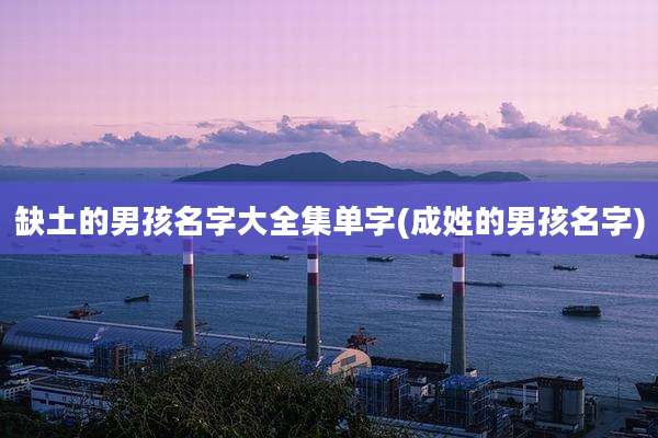 缺土的男孩名字大全集单字(成姓的男孩名字)