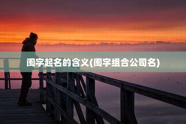 闽字起名的含义(闽字组合公司名)