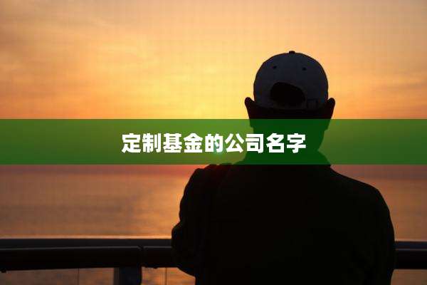 定制基金的公司名字