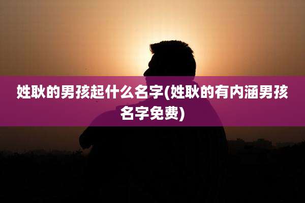 姓耿的男孩起什么名字(姓耿的有内涵男孩名字免费)