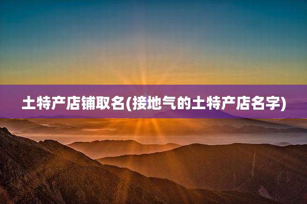 土特产店铺取名(接地气的土特产店名字)