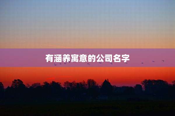 有涵养寓意的公司名字