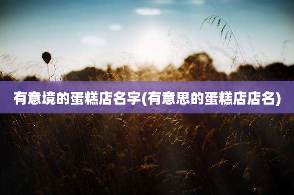 有意境的蛋糕店名字(有意思的蛋糕店店名)