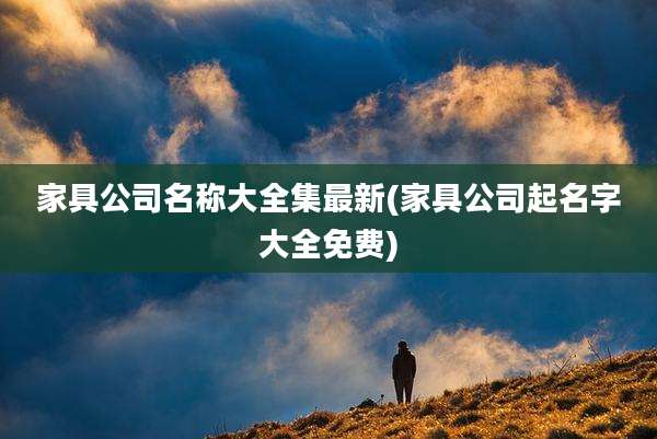家具公司名称大全集最新(家具公司起名字大全免费)