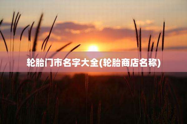 轮胎门市名字大全(轮胎商店名称)
