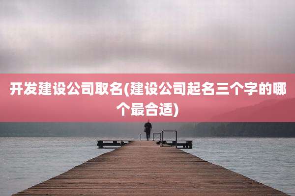 开发建设公司取名(建设公司起名三个字的哪个最合适)