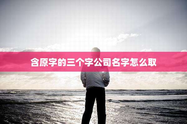 含原字的三个字公司名字怎么取