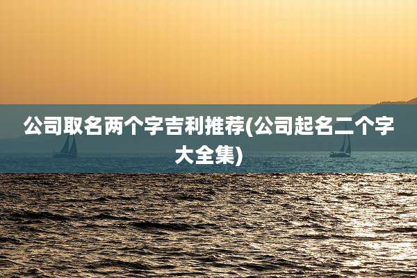 公司取名两个字吉利推荐(公司起名二个字大全集)