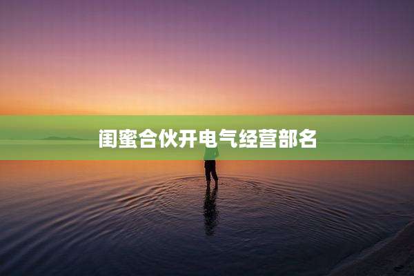 闺蜜合伙开电气经营部名