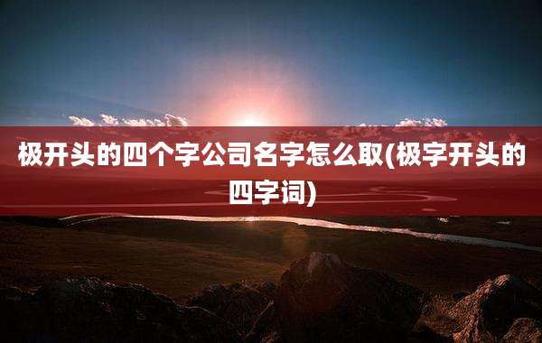 极开头的四个字公司名字怎么取(极字开头的四字词)