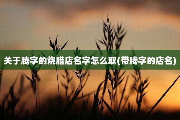 关于腾字的烧腊店名字怎么取(带腾字的店名)