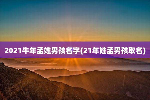 2021牛年孟姓男孩名字(21年姓孟男孩取名)