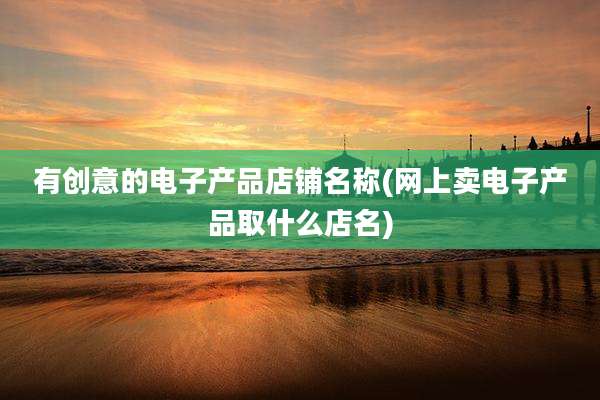有创意的电子产品店铺名称(网上卖电子产品取什么店名)