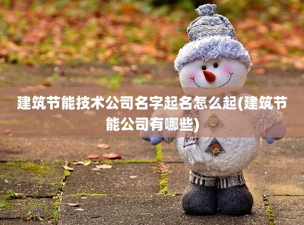建筑节能技术公司名字起名怎么起(建筑节能公司有哪些)