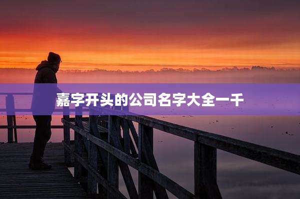 嘉字开头的公司名字大全一千