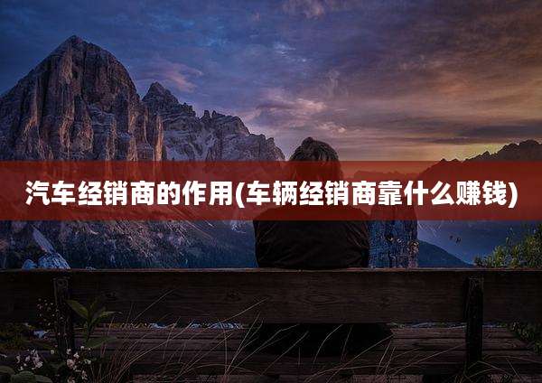 汽车经销商的作用(车辆经销商靠什么赚钱)