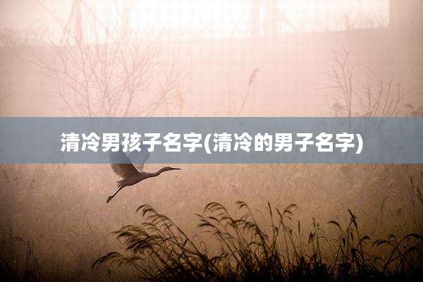 清冷男孩子名字(清冷的男子名字)