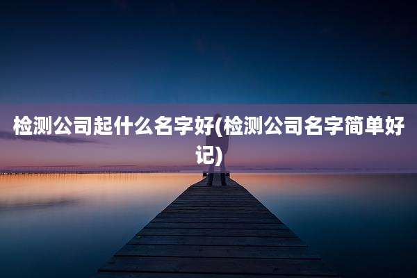 检测公司起什么名字好(检测公司名字简单好记)