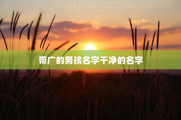 带广的男孩名字干净的名字