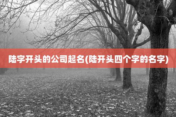 陆字开头的公司起名(陆开头四个字的名字)