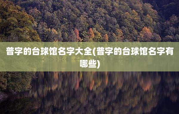 普字的台球馆名字大全(普字的台球馆名字有哪些)